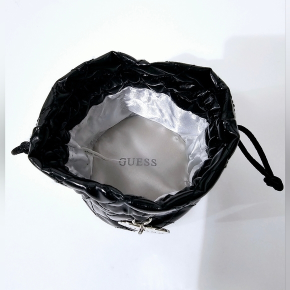 GUESS PATENT LEATHER MINI BUCKET BAG - Picture 6 of 10